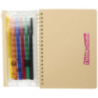 Cahier publicitaire à couverture rigide B6 et papier 100g/m2 FSC et lot de marqueurs Squiggle Cahier publicitaire à couverture rigide B6 et papier 100g/m2 FSC et lot de marqueurs Squiggle