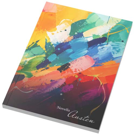 Carnet personnalisable au format A5 à couverture souple en carton avec papier FSC - 100 feuilles lignées Made in Angleterre Nove