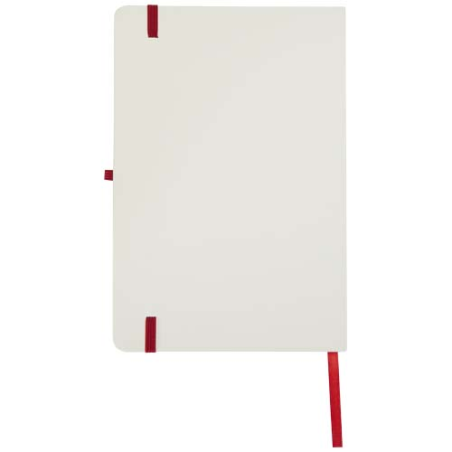 Carnet publicitaire à couverture rigide A5 avec 80 feuilles blanches en papier FSC lignées 60g/m2 avec bords colorés Spectrum