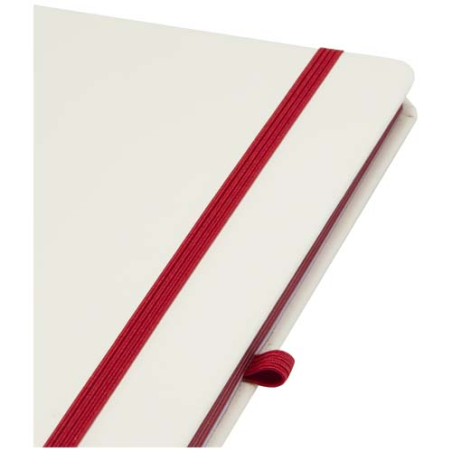 Carnet publicitaire à couverture rigide A5 avec 80 feuilles blanches en papier FSC lignées 60g/m2 avec bords colorés Spectrum