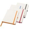 Carnet publicitaire à couverture rigide A5 avec 80 feuilles blanches en papier FSC lignées 60g/m2 avec bords colorés Spectrum