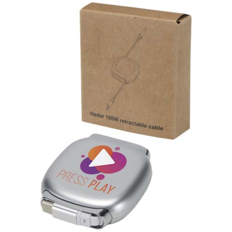 Câble de recharge personnalisable PD CarPlay 5-en-1 rétractable en plastique recyclé Alphard 100 W