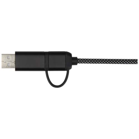 Câble de recharge publicitaire magnétique en aluminium et PET polyester recyclé 5-en-1 SMART 65 W 100 cm certifié RCS