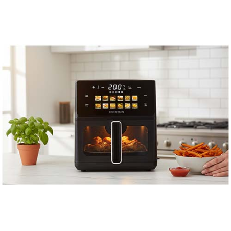 Friteuse à air doublement chauffante en plastique ABS et PC Prixton Cook Organics 6L