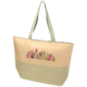 Grand sac publicitaire fourre-tout en papier paille Rhythm avec fermeture à glissière 21 L