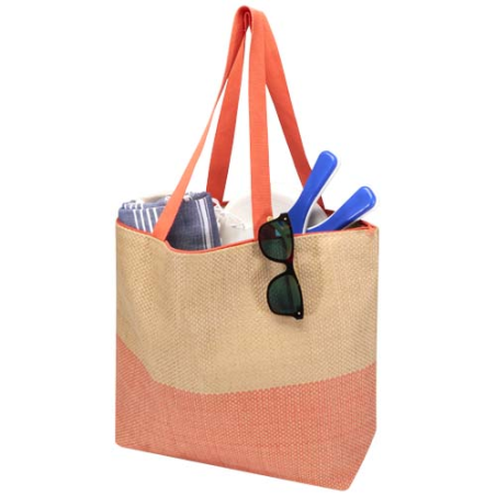 Grand sac publicitaire fourre-tout en papier paille Rhythm avec fermeture à glissière 21 L