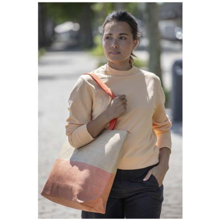 Grand sac publicitaire fourre-tout en papier paille Rhythm avec fermeture à glissière 21 L