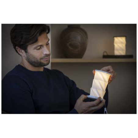 Lampe de table personnalisable pliable Celestia en plastique recyclé