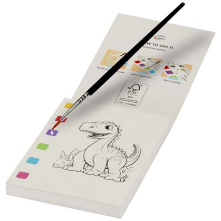 Livre de coloriage publicitaire et set de crayons pinceaux à eau Quell