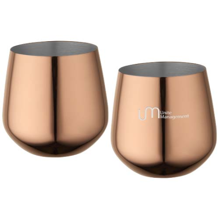 Lot de 2 tasses personnalisable en acier inoxydable Cascade 540 ml