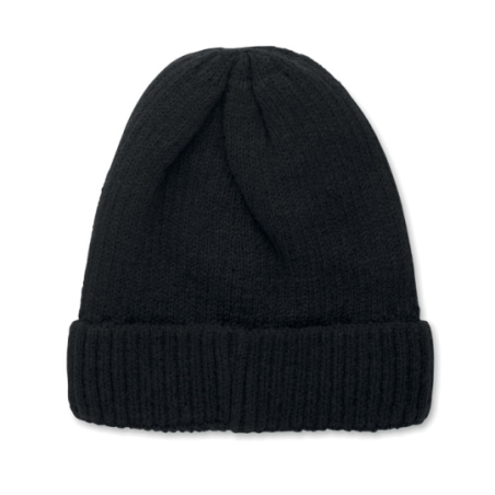 Bonnet tricoté avec son patch en daim personnalisable - PUNTOS