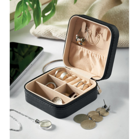 Boîte à bijoux personnalisable de voyage en cuir PU - JULBOX