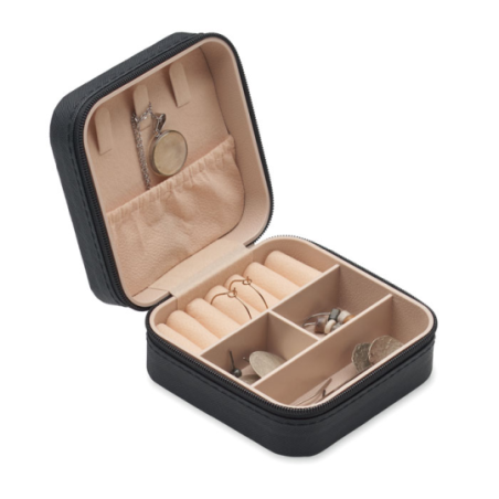 Boîte à bijoux personnalisable de voyage en cuir PU - JULBOX