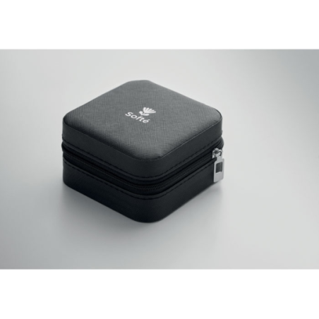 Boîte à bijoux personnalisable de voyage en cuir PU - JULBOX