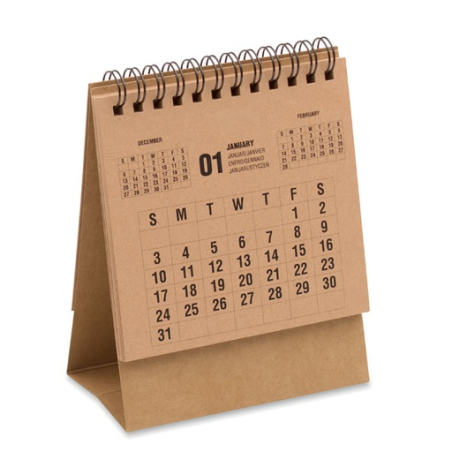 Calendrier de bureau publicitaire de 4 ans en papier kraft - YEARS