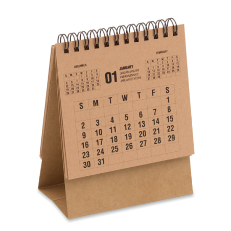 Calendrier de bureau publicitaire de 4 ans en papier kraft - YEARS