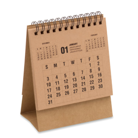 Calendrier de bureau publicitaire de 4 ans en papier kraft - YEARS