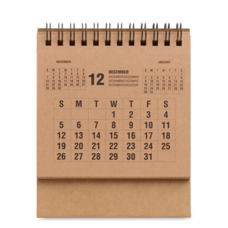 Calendrier de bureau publicitaire de 4 ans en papier kraft - YEARS