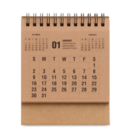Calendrier de bureau publicitaire de 4 ans en papier kraft - YEARS