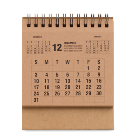 Calendrier de bureau publicitaire de 4 ans en papier kraft - YEARS