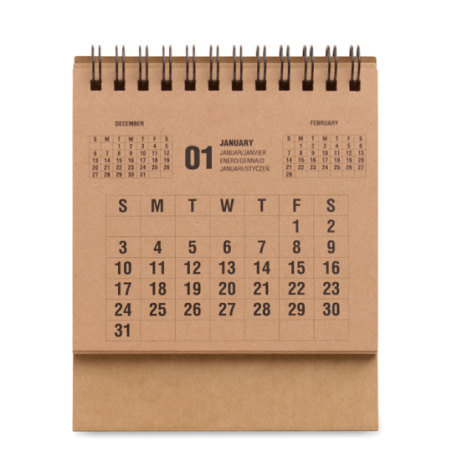 Calendrier de bureau publicitaire de 4 ans en papier kraft - YEARS