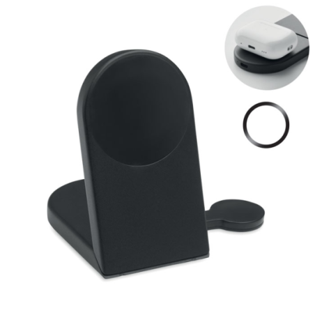 Support et chargeur de téléphone personnalisable pliable 3-en-1 en ABS 15W - ELASTI