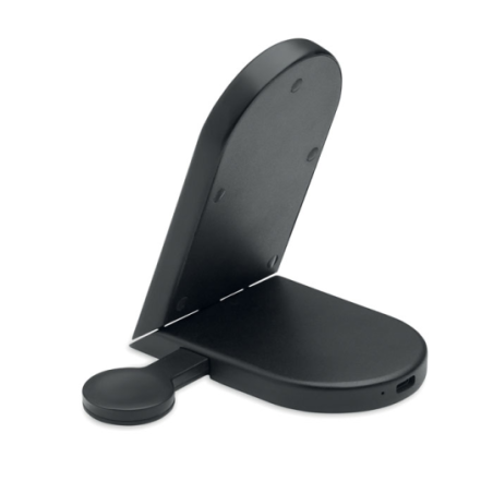 Support et chargeur de téléphone personnalisable pliable 3-en-1 en ABS 15W - ELASTI