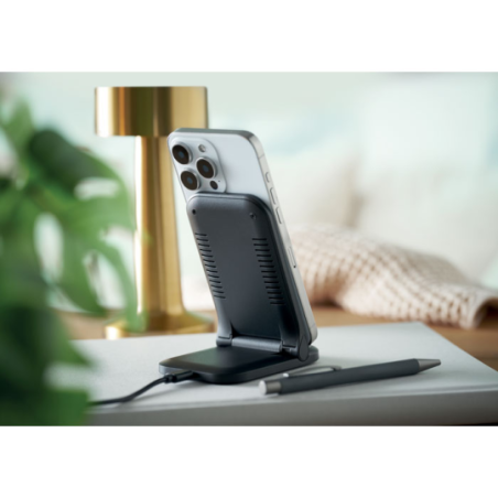 Support de téléphone et chargeur publicitaire sans fil pliable 15W - POWERFOLD