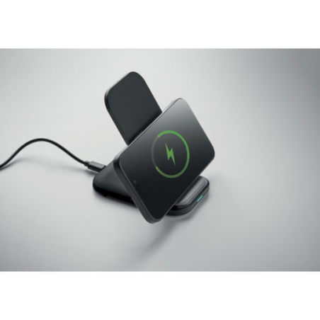 Support de téléphone et chargeur publicitaire sans fil pliable 15W - POWERFOLD