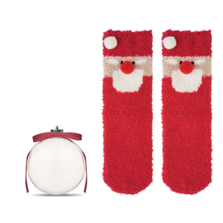 Paire de chaussettes motif père noël L dans sa boule - SNUG L