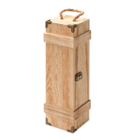 Coffret à vin publicitaire en paulownia avec fermeture en metal VINBOX +