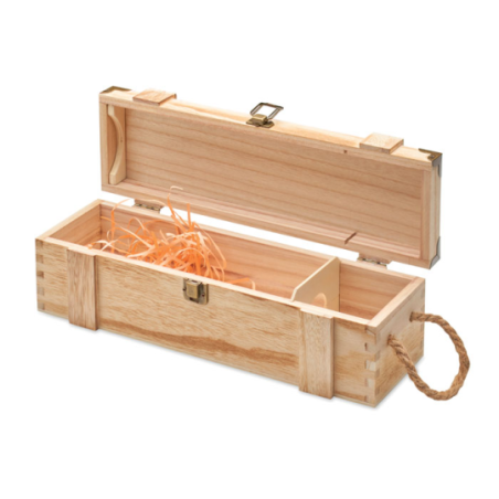 Coffret à vin publicitaire en paulownia avec fermeture en metal VINBOX +
