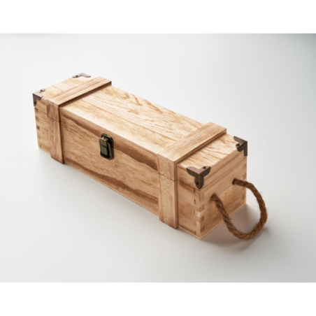 Coffret à vin publicitaire en paulownia avec fermeture en metal VINBOX +