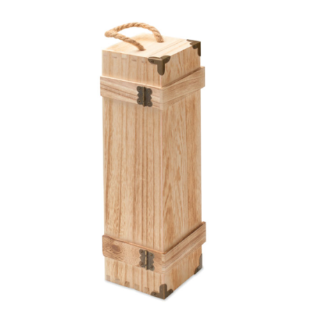 Coffret à vin publicitaire en paulownia avec fermeture en metal VINBOX +
