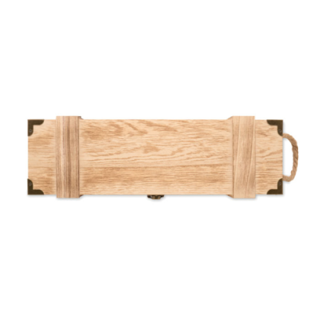 Coffret à vin publicitaire en paulownia avec fermeture en metal VINBOX +