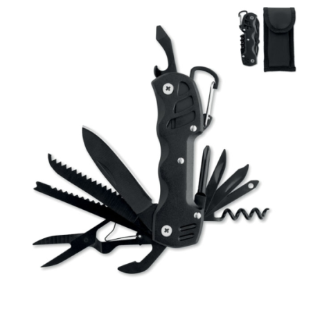 Couteau publicitaire de poche multi-outils en alu et acier inoxydable 13 en 1 MYTOOL