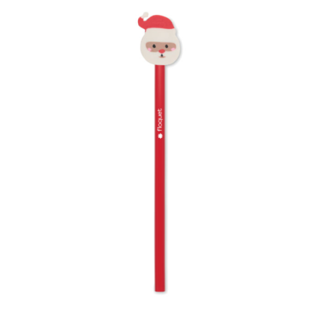 Crayon à papier personnalisable en bois de peuplier avec sa gomme Père noël - CLAUS