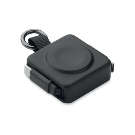 Câble rétractable personnalisé USB-C/ USB-C de 100W - SKILFUL