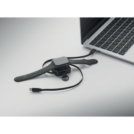 Câble rétractable personnalisé USB-C/ USB-C de 100W - SKILFUL