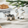 Emporte-pièces publicitaire de Noël en acier inoxydable dans un sac en coton Lot de 3 COOKIES Emporte-pièces publicitaire de Noël en acier inoxydable dans un sac en coton Lot de 3 COOKIES
