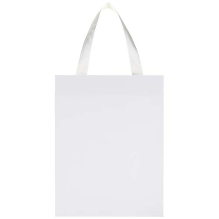 Sac en papier publicitaire certifié FSC 230 g/m² avec anses en ruban et pelliculage brillant 24 x 10 x 32 cm Smartfold