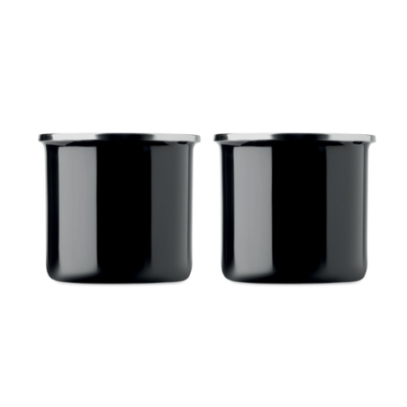 Coffret cocooning personnalisable avec un plaid et 2 mugs émaillé 350ml - AGRADABLE