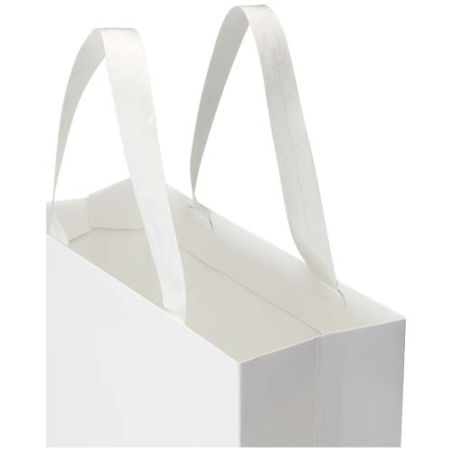 Sac publicitaire en papier FSC 230 g/m² avec anses en ruban et pelliculage brillant 31 x 12 x 39 cm Made in europe Smartfold