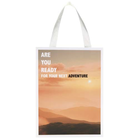 Sac publicitaire en papier certifié FSC 230 g/m² avec anses en ruban et pelliculage mat 24 x 10 x 32 cm Made in europe Smartfol