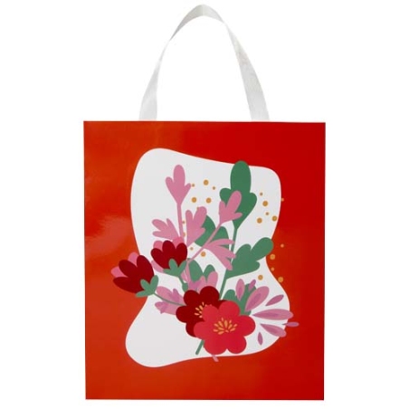 Sac publicitaire en papier certifié FSC 230 g/m² avec anses en ruban et pelliculage mat Made in europe Smartfold 31 x 12 x 39 cm