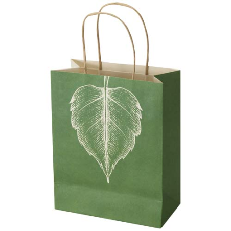 Sac publicitaire en papier recyclé à partir de déchets agricole, 150 g/m², avec anses torsadées Fabriqué en Europe 18 x 9 x 23 c