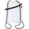Sac publicitaire à cordon en RPET certifié GRS avec poche avant zippée 5 L oriele Sac publicitaire à cordon en RPET certifié GRS avec poche avant zippée 5 L oriele
