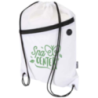 Sac publicitaire à cordon en RPET certifié GRS avec poche avant zippée 5 L oriele Sac publicitaire à cordon en RPET certifié GRS avec poche avant zippée 5 L oriele
