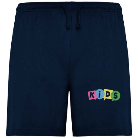 Shorts publicitaire de sport en coton 200g/m2 en maille jersey simple pour enfants