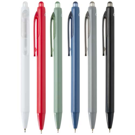 Stylo publicitaire à bille avec double injection en plastique ABS recyclé certifié RCS encre bleue Glen